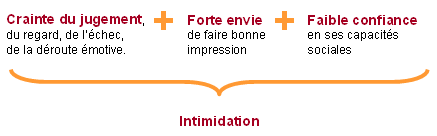 Crainte du jugement + Forte envie de faire bonne impression + Faible confiance en soi = risque d'intimidation